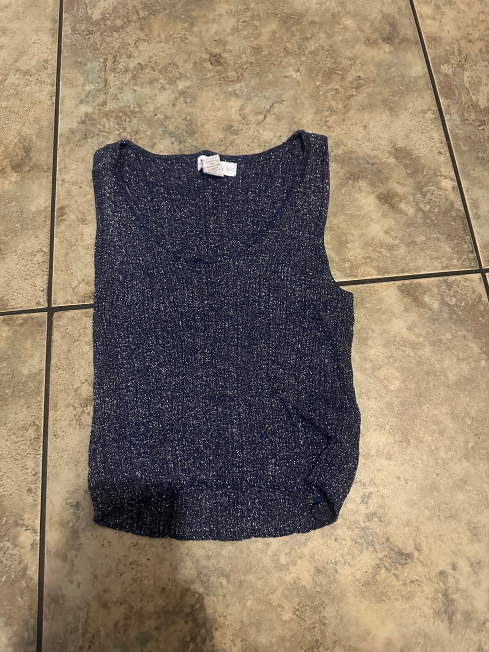House of Harlow Blue Glitter Tank Top